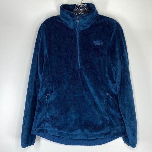 The North Face Blue Fleece 1/4 Zip Pullover Sweatshirt Size Medium - Picture 1 of 8